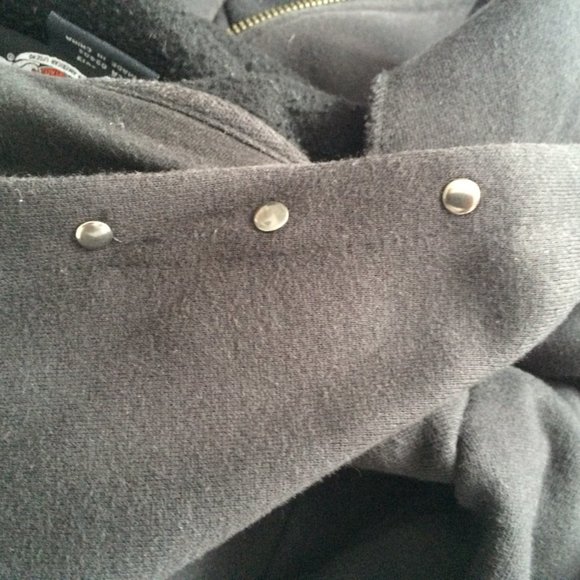 Harley Davidson Womens Hooded Jacket Small Black Embroidered Studs Zip 2010 HD - Picture 8 of 10